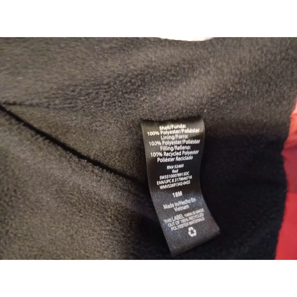 Swiss Tech Red Black Checkered Hooded Waterproof Coat Baby Sz 18mth